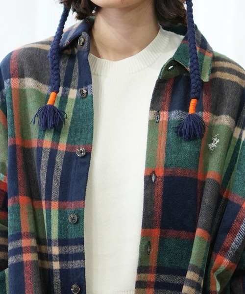 ムラサキスポーツ（ムラサキスポーツ）の「BEVERY HILLS P.C/ビバリーヒルズポロクラブ シャギーチェックシャツジャケット 4487-2141（シャツ/ブラウス・レディース・グリーン系その他/レッド系その他/オレンジ系その他・M）」の22枚目の写真