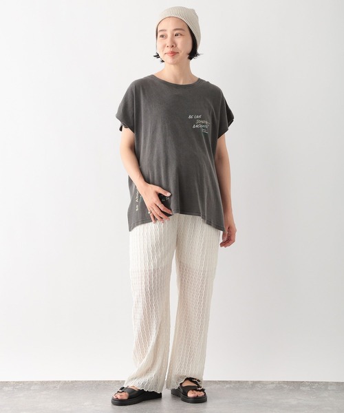 LEPSIM（レプシィム）の「【産前・産後対応】マタニティ／加工ロゴノースリーブ　136009（マタニティウェア/グッズ・レディース・オフホワイト/ブルー/グレー・FREE）」の4枚目の写真