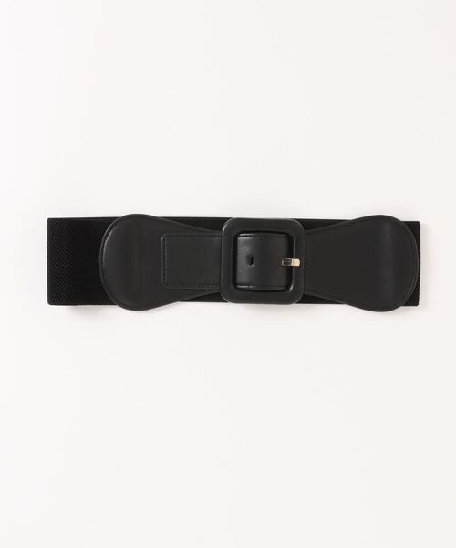 SWINGLE（スウィングル）の「スクエアバックルエコレザーゴムベルト（ベルト・レディース・ブラック/ベージュ・FREE）」の8枚目の写真