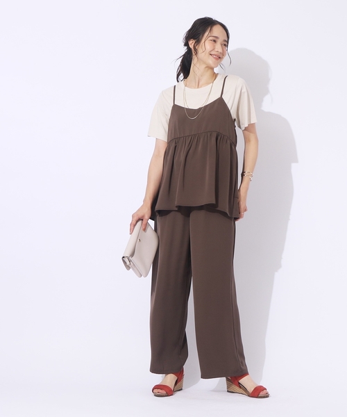 DRESKIP（ドレスキップ）の「◆【セットアップ可/洗える】さらさらぷるん イージーワイドパンツ（その他パンツ・レディース・ナチュラル/ダークブラウン/ブラック・02/03/04）」の6枚目の写真