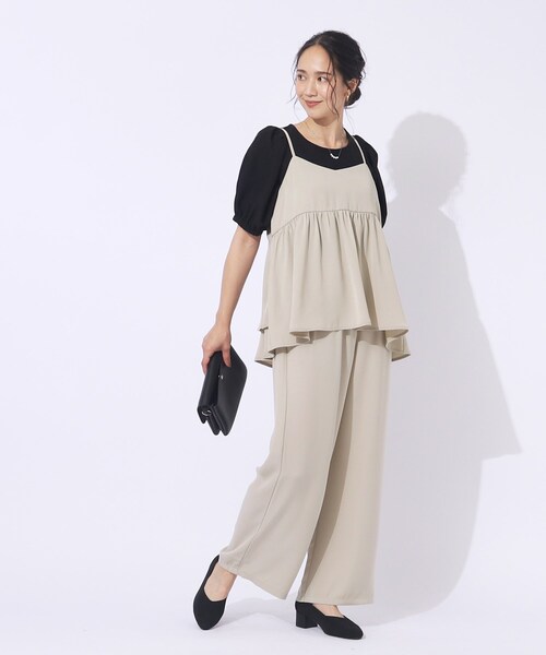 DRESKIP（ドレスキップ）の「◆【セットアップ可/洗える】さらさらぷるん イージーワイドパンツ（その他パンツ・レディース・ナチュラル/ダークブラウン/ブラック・02/03/04）」の12枚目の写真