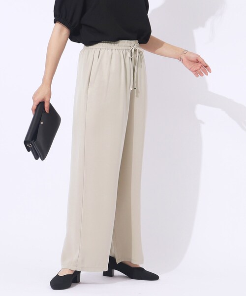 DRESKIP（ドレスキップ）の「◆【セットアップ可/洗える】さらさらぷるん イージーワイドパンツ（その他パンツ・レディース・ナチュラル/ダークブラウン/ブラック・02/03/04）」の14枚目の写真