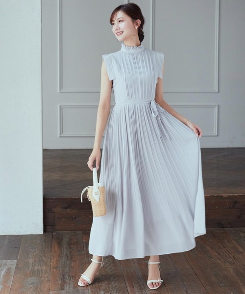 【セール】ピンタックプリーツシフォンワンピース（ワンピース）｜HALUHIROINE（ハルヒロイン）