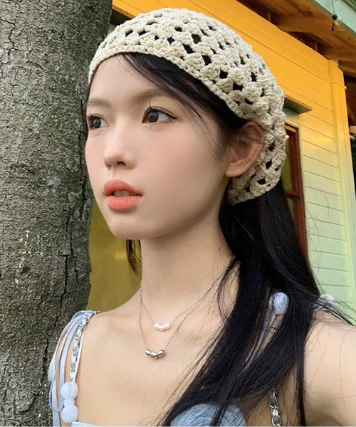 shopnikoniko(ショップニコニコ)の「バブーシュカ ニット クロシェ編み バブーシュカ(その他ヘアアクセサリー・レディース・ベージュ・フリー)」の10枚目の写真