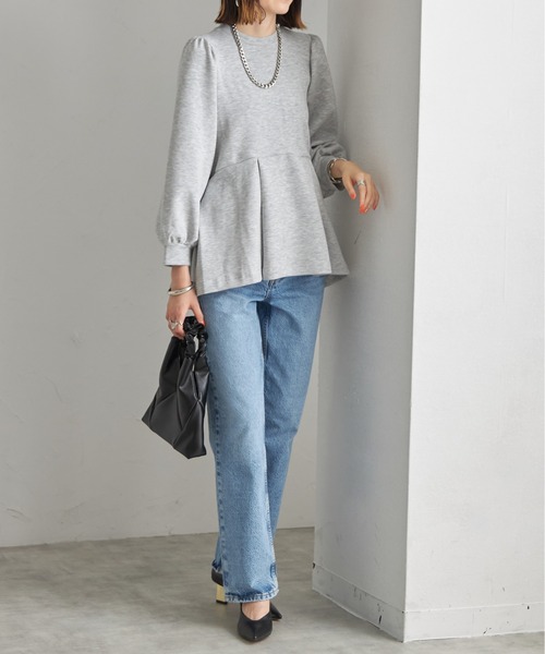 each(イーチ)の「ペプラムスウェット(スウェット・レディース・ブラック/グレー/チャコールグレー/ホワイト・FREE)」の8枚目の写真