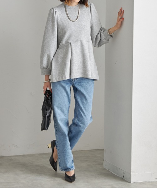 each(イーチ)の「ペプラムスウェット(スウェット・レディース・ブラック/グレー/チャコールグレー/ホワイト・FREE)」の11枚目の写真