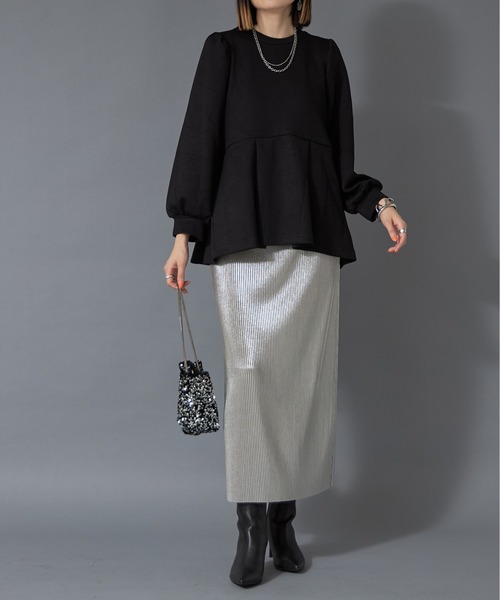 each(イーチ)の「ペプラムスウェット(スウェット・レディース・ブラック/グレー/チャコールグレー/ホワイト・FREE)」の19枚目の写真