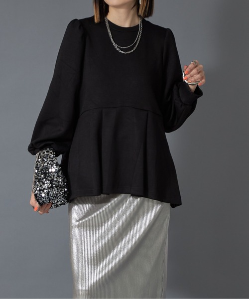 each(イーチ)の「ペプラムスウェット(スウェット・レディース・ブラック/グレー/チャコールグレー/ホワイト・FREE)」の21枚目の写真