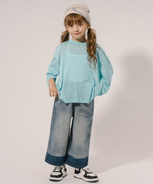 URBAN CHERRY（アーバンチェリー）の「バイカラーウォッシュストレートデニムパンツ（デニムパンツ・キッズ・ブルー・110cm/120cm/130cm/140cm）」の5枚目の写真