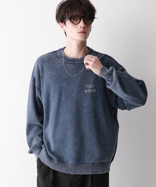 LOEFF ダメージクルーネック　プルオーバー　ネイビー LOEFF ダメージクルーネック プルオーバー ネイビー LOEFF（ロエフ）の