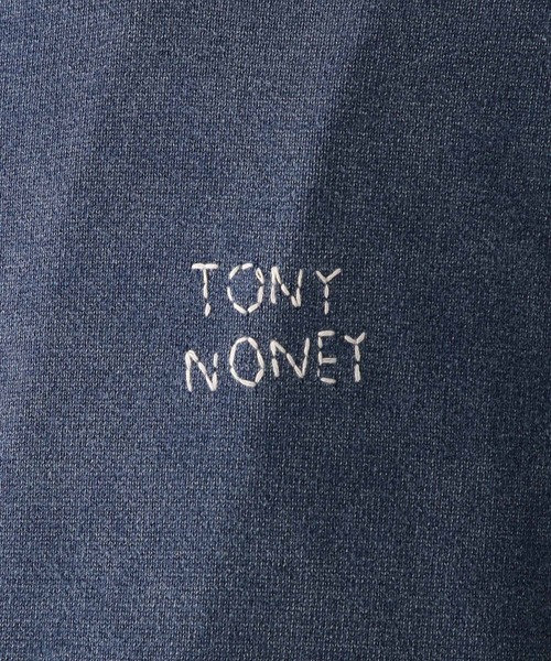 RAGEBLUE（レイジブルー）の「フェードダメージ/ワンポイント刺繍クルーネックニット（ニット/セーター・メンズ・ブルー/スミクロ・MEDIUM/LARGE）」の3枚目の写真