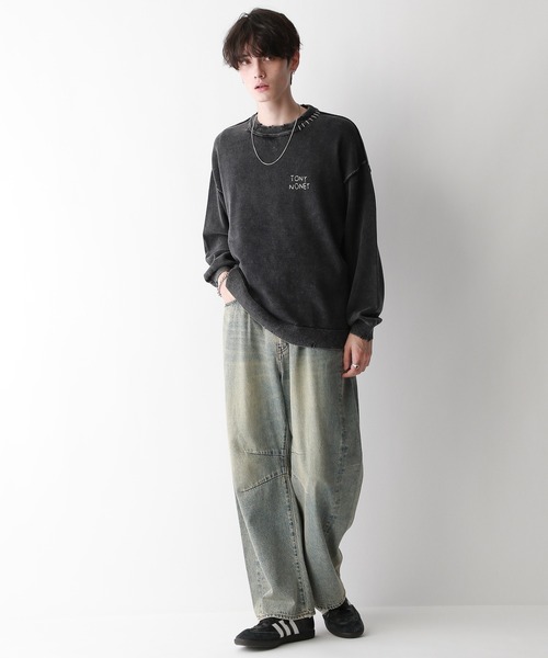 RAGEBLUE（レイジブルー）の「フェードダメージ/ワンポイント刺繍