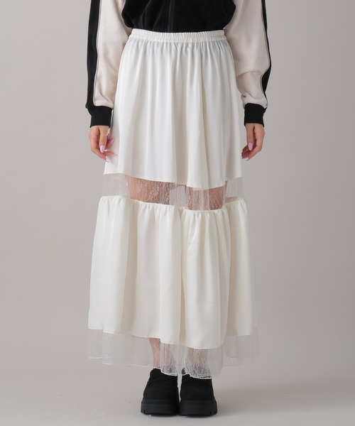 FOREVER 21（フォーエバー トゥエンティーワン）の「【2024FW】レースドッキングスカート（スカート・レディース・ベージュ/ブラック・FREE）」の14枚目の写真
