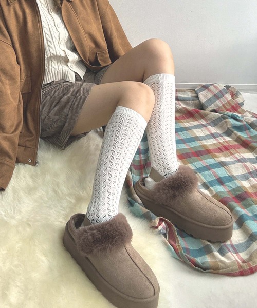 AS KNOW AS plus（アズノゥアズプラス）の「厚底ムートンサンダル（サンダル・レディース・ブラック/ベージュ/ライトベージュ・LL/S/M/L）」の18枚目の写真