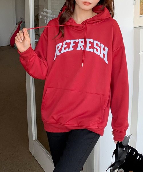 SHEPP(シープ)の「カレッジロゴ オーバーサイズパーカー(パーカー・レディース・アイボリー/ネイビー/レッド/グレー・XL/2XL/L/M)」の11枚目の写真