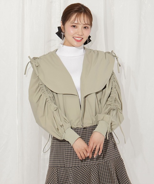 WILLSELECTION(ウィルセレクション)の「ハートカラーギャザーブルゾン(ブルゾン・レディース・ピンク/ブラック/カーキ/ベージュ・FREE)」の3枚目の写真