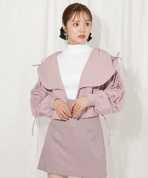 WILLSELECTION(ウィルセレクション)の「ハートカラーギャザーブルゾン(ブルゾン・レディース・ピンク/ブラック/カーキ/ベージュ・FREE)」の4枚目の写真
