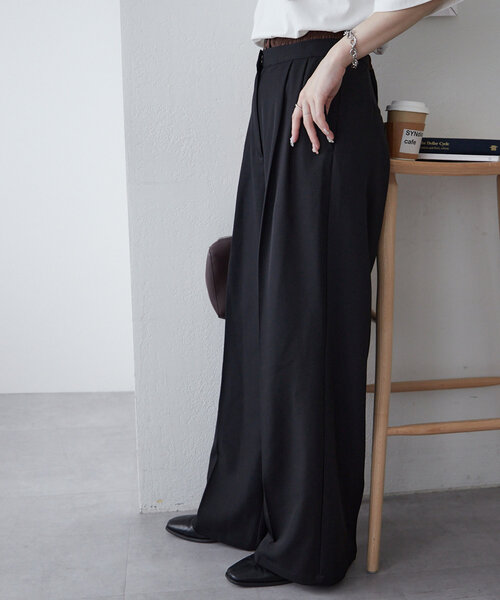 DISCOAT（ディスコート）の「【平成エモ】2タックダブルウエストワイドパンツ（その他パンツ・レディース・ブラウン/グレー/ブラック・MEDIUM/LARGE/SMALL）」の5枚目の写真