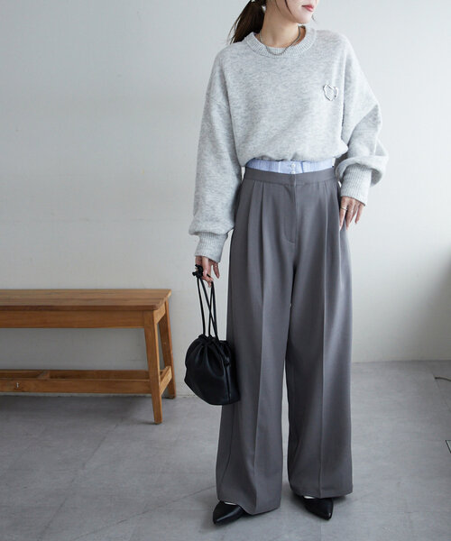 DISCOAT（ディスコート）の「【平成エモ】2タックダブルウエストワイドパンツ（その他パンツ・レディース・ブラウン/グレー/ブラック・MEDIUM/LARGE/SMALL）」の19枚目の写真