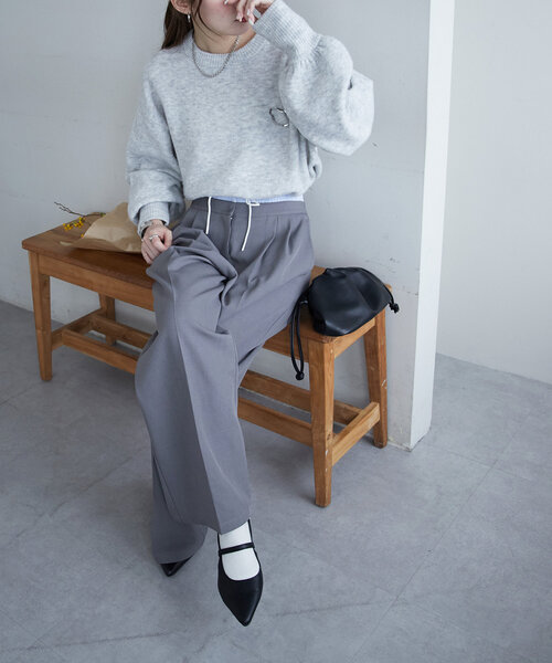 DISCOAT（ディスコート）の「【平成エモ】2タックダブルウエストワイドパンツ（その他パンツ・レディース・ブラウン/グレー/ブラック・MEDIUM/LARGE/SMALL）」の21枚目の写真