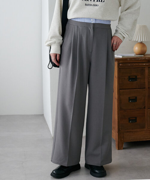 DISCOAT（ディスコート）の「【平成エモ】2タックダブルウエストワイドパンツ（その他パンツ・レディース・ブラウン/グレー/ブラック・MEDIUM/LARGE/SMALL）」の22枚目の写真