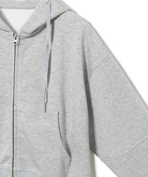 VIS(ビス)の「【洗える】ポンチショートパーカー(パーカー・レディース・ホワイト系その他5/ライトグレー・FREE)」の19枚目の写真