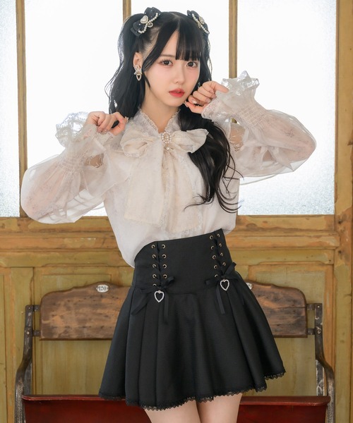 ROJITA(ロジータ)の「ハートチャーム付きレースアップツイードスカパン(スカート・レディース・ホワイト/グレー/ブラック・FREE)」の16枚目の写真