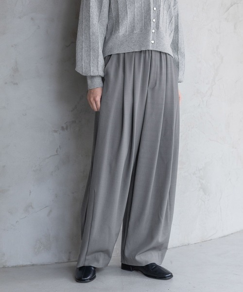 スラックスコクーンボリュームパンツ（スラックス）｜A part by