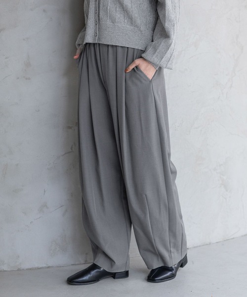 スラックスコクーンボリュームパンツ（スラックス）｜A part by