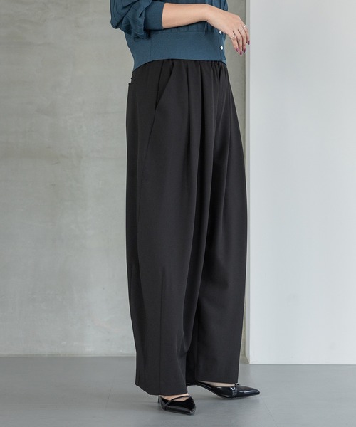 スラックスコクーンボリュームパンツ M 黒 新品 apart by lowrys スラックスコクーンボリュームパンツ（スラックス）｜A part by