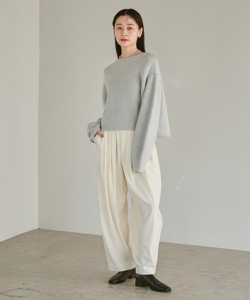 スラックスコクーンボリュームパンツ（スラックス）｜A part by