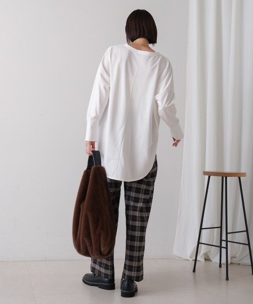 Bou Jeloud（ブージュルード）の「DogプリントTシャツ（Tシャツ/カットソー・レディース・オフホワイト/チャコールグレー・FREE）」の9枚目の写真