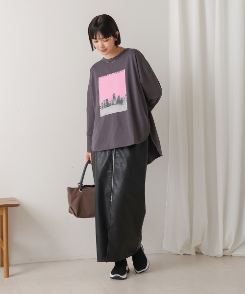 Bou Jeloud（ブージュルード）の「DogプリントTシャツ（Tシャツ/カットソー・レディース・オフホワイト/チャコールグレー・FREE）」の13枚目の写真