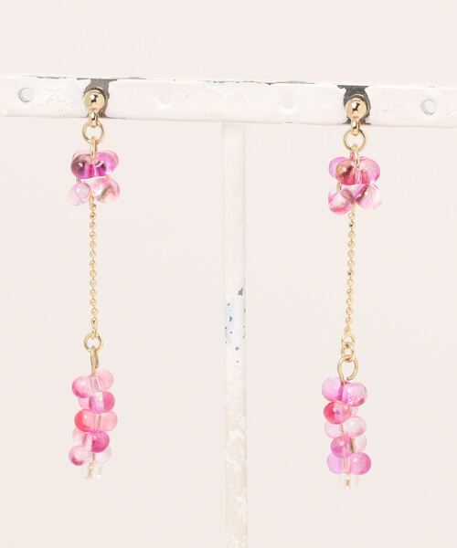 tone（トーン）の「【KAPPY】2連ゆらゆらピアス(MA)（ピアス（両耳用）・レディース・パープル/ピンク・FREE）」の2枚目の写真