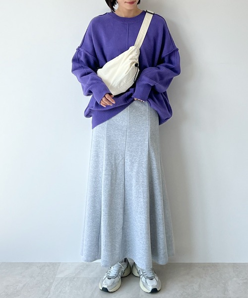 STELLA FISH（ステラフィッシュ）の「スウェットロングフレアスカート（スカート・レディース・グレー/ブラック・FREE）」の17枚目の写真