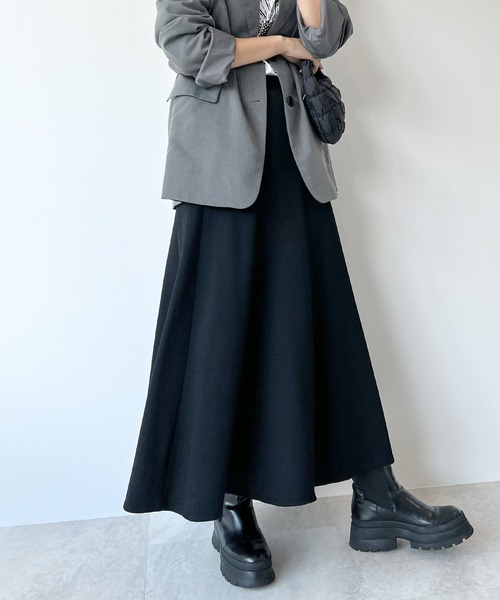 STELLA FISH（ステラフィッシュ）の「スウェットロングフレアスカート（スカート・レディース・グレー/ブラック・FREE）」の9枚目の写真