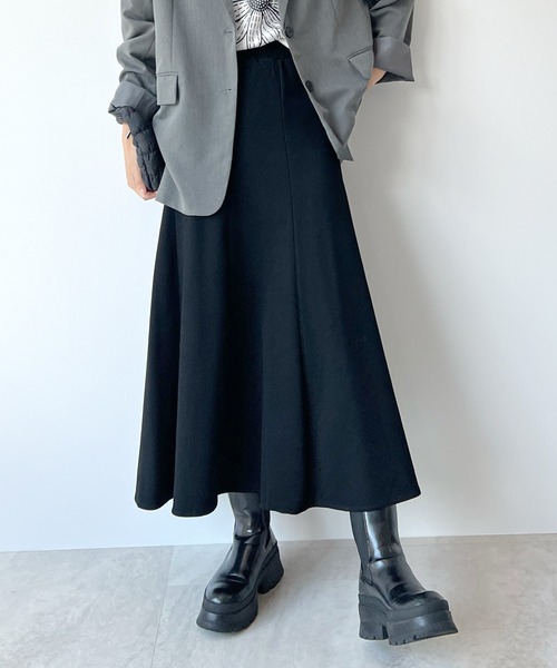 STELLA FISH（ステラフィッシュ）の「スウェットロングフレアスカート（スカート・レディース・グレー/ブラック・FREE）」の10枚目の写真