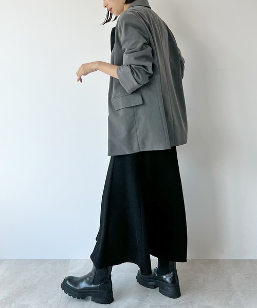 STELLA FISH（ステラフィッシュ）の「スウェットロングフレアスカート（スカート・レディース・グレー/ブラック・FREE）」の5枚目の写真