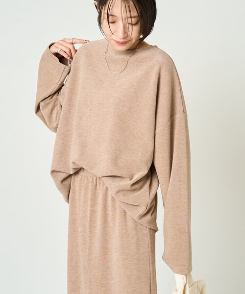 FREAK'S STORE（フリークスストア）の「限定展開　起毛 リブ スカート セットアップ(トップス・スカート）（セットアップ・レディース・ベージュ/ブラック/グレー・SMALL/MEDIUM）」の9枚目の写真