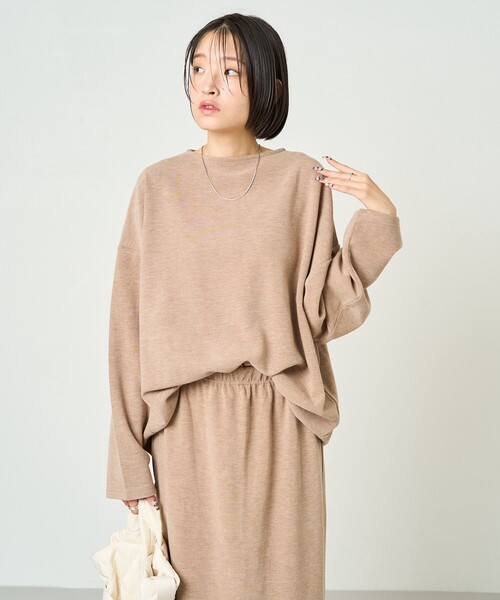 FREAK'S STORE（フリークスストア）の「限定展開　起毛 リブ スカート セットアップ(トップス・スカート）（セットアップ・レディース・ベージュ/ブラック/グレー・SMALL/MEDIUM）」の10枚目の写真