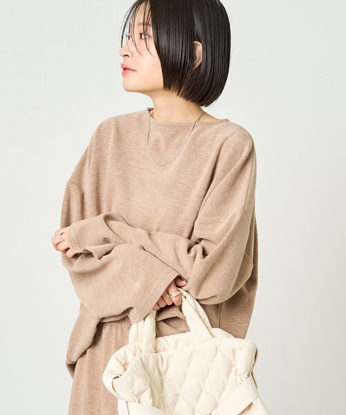 FREAK'S STORE（フリークスストア）の「限定展開　起毛 リブ スカート セットアップ(トップス・スカート）（セットアップ・レディース・ベージュ/ブラック/グレー・SMALL/MEDIUM）」の11枚目の写真