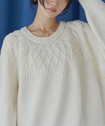 coen（コーエン）の「【ぽわん袖×かわいいデザインのほめられニット】冬の褒められニット/キュウシンライククルーネックニット（ニット/セーター）」