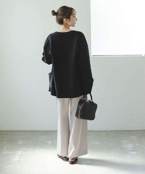 Noble（ノーブル）の「スムース編みオーバーカーデ（カーディガン/ボレロ・レディース・モカ/サックスブルー/ブラック・FREE）」の22枚目の写真