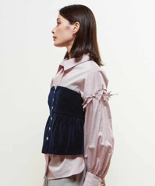 SOFFITTO（ソフィット）の「ベロアストレッチヴィスチェ（その他トップス・レディース・ネイビー/ブラック・M/S）」の14枚目の写真