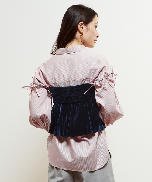 SOFFITTO（ソフィット）の「ベロアストレッチヴィスチェ（その他トップス・レディース・ネイビー/ブラック・M/S）」の15枚目の写真
