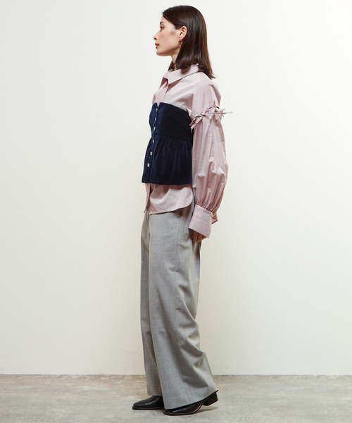 SOFFITTO（ソフィット）の「ベロアストレッチヴィスチェ（その他トップス・レディース・ネイビー/ブラック・M/S）」の17枚目の写真