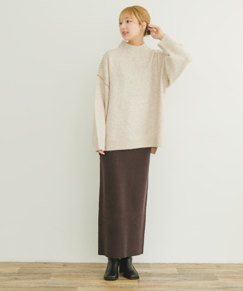 ITEMS URBANRESEARCH（アイテムズ アーバンリサーチ）の「ハンドステッチハイネックニット（ニット/セーター・レディース・イエロー/ライトベージュ/グレー/チャコールグレー・FREE）」の16枚目の写真