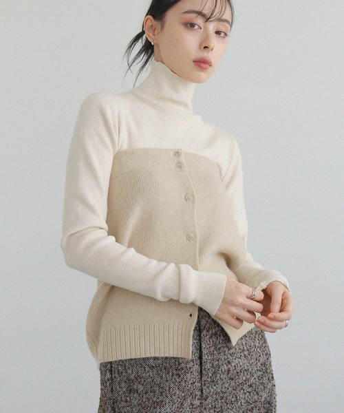 LIAN(リアン)の「2WAYニットベアビスチェ(その他トップス・レディース・ブラック/アイボリー/グレー・FREE)」の1枚目の写真