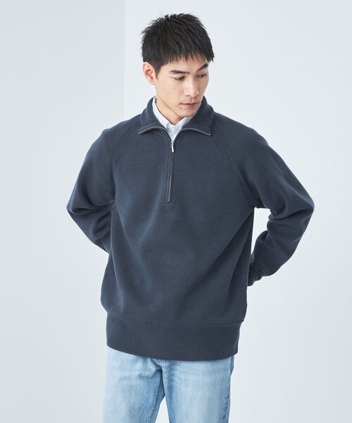 green label relaxing(グリーンレーベルリラクシング)の「Morley スムース ハーフジップ ニット(ニット/セーター・メンズ・ネイビー/オフホワイト/ブラック・S/M/L)」の3枚目の写真