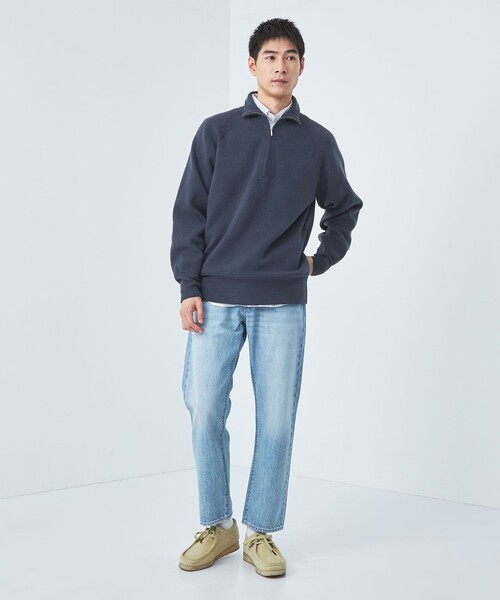 green label relaxing(グリーンレーベルリラクシング)の「Morley スムース ハーフジップ ニット(ニット/セーター・メンズ・ネイビー/オフホワイト/ブラック・S/M/L)」の7枚目の写真